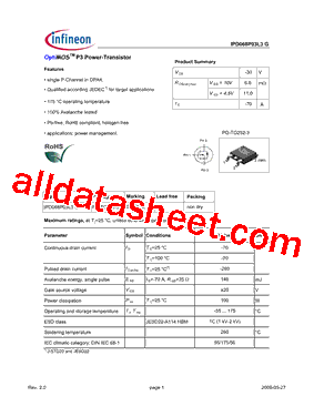 IPD068P03L3G型号图片
