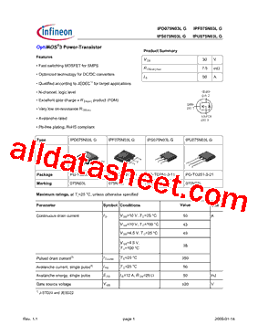 IPD075N03LG型号图片
