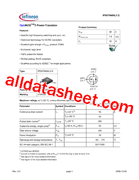 IPD079N06L3G型号图片