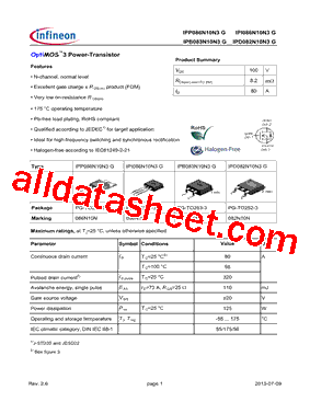 IPD082N10N3G型号图片