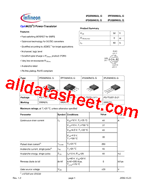 IPD090N03LGATMA1型号图片