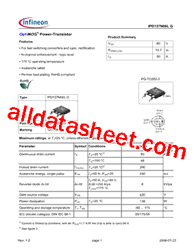 IPD127N06LG型号图片