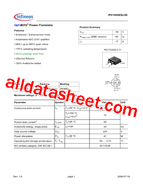 IPD14N06S2-80型号图片