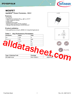 IPD18DP10LM型号图片