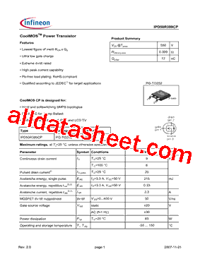 IPD50R399CP型号图片