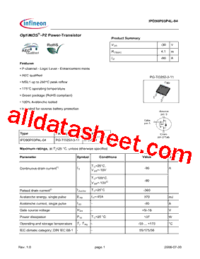 IPD90P03P4L-04型号图片