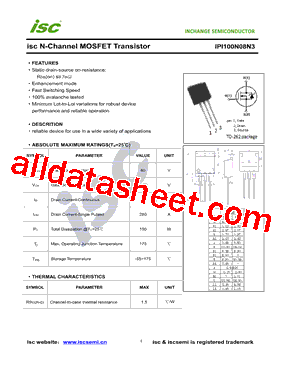 IPI100N08N3型号图片