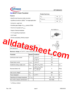 IPP13N03LBG_08型号图片