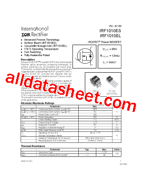 IRF1010ESTRLPBF型号图片