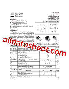 IRF1010ZPBF型号图片