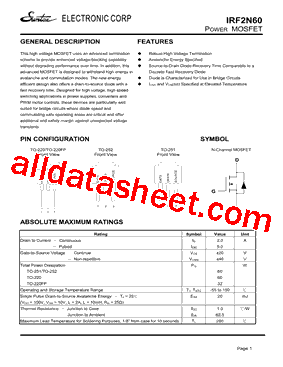 IRF2N60型号图片