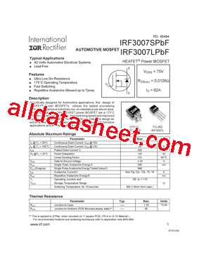 IRF3007STRLPBF型号图片