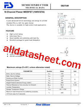 IRF540型号图片