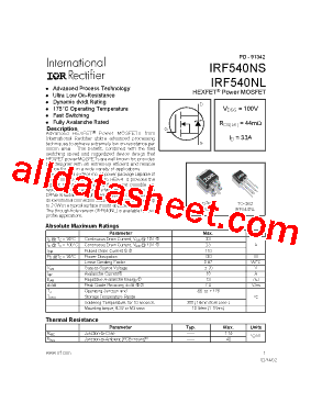 IRF540NSTRLPBF型号图片