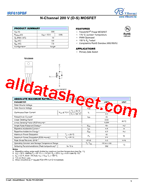 IRF610PBF型号图片