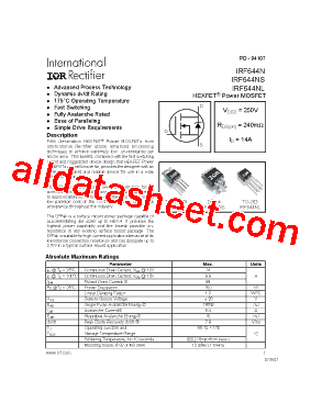 IRF644NS型号图片