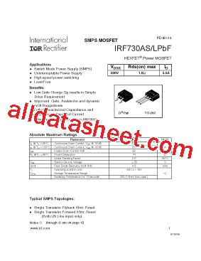 IRF730AS/LPBF型号图片