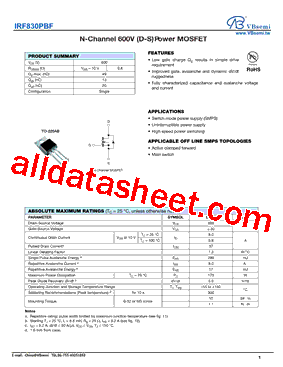 IRF830PBF型号图片