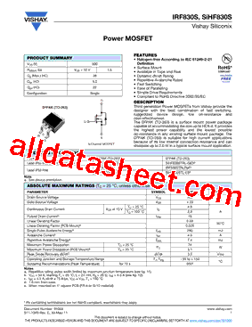 IRF830STRRPBF型号图片