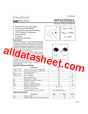 IRF9520NL型号图片