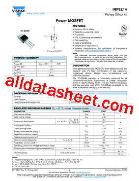 IRF9Z14PBF-BE3型号图片