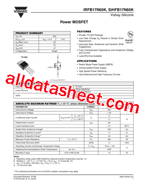 IRFB17N60K型号图片