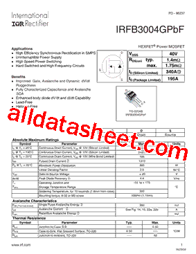 IRFB3004GPBF型号图片