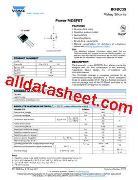 IRFBC30PBF型号图片