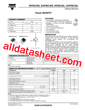 IRFBC30SPBF型号图片