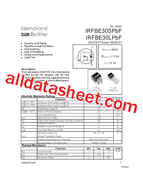 IRFBE30LPBF型号图片