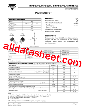 IRFBE30STRLPBF型号图片