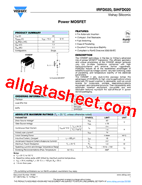 IRFD020PBF型号图片