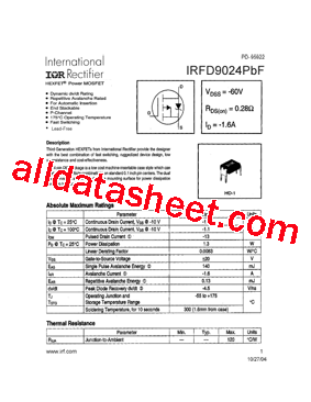 IRFD9024PBF型号图片