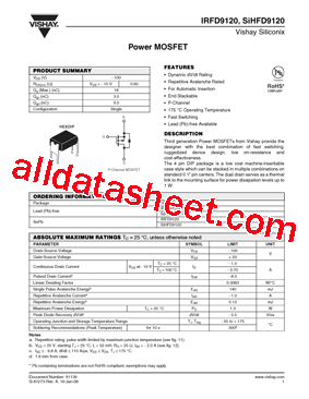 IRFD9120PBF型号图片