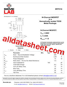 IRFF210型号图片