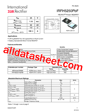 IRFH5250TRPBF型号图片