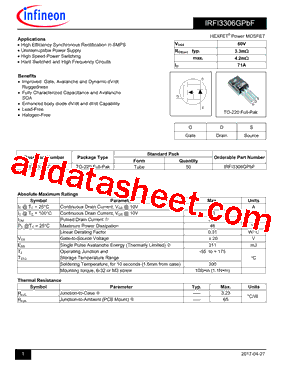 IRFI3306GPBF型号图片