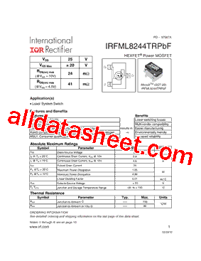 IRFML8244TRPBF型号图片