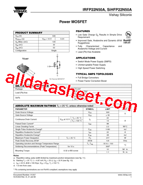 IRFP22N50APBF型号图片