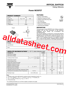 IRFPC50PBF型号图片