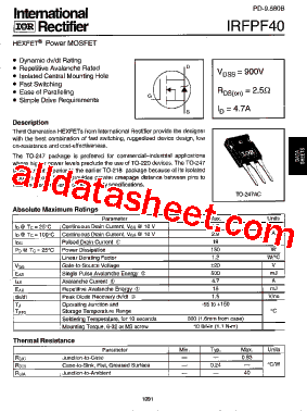 IRFPF40PBF型号图片