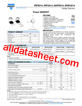 IRFR214PBF-BE3B型号图片