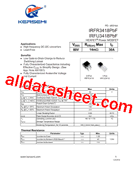 IRFR3418PBF型号图片