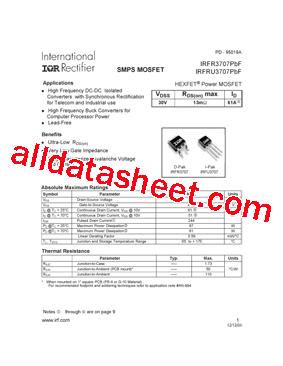 IRFR3707PBF型号图片