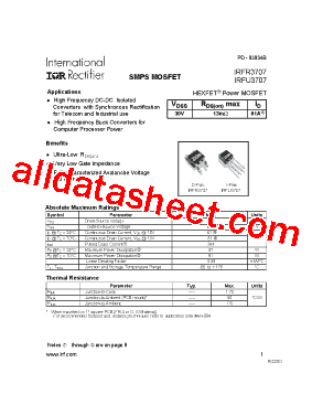 IRFR3707ZPBF型号图片