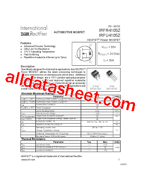 IRFR4105ZTRPBF型号图片