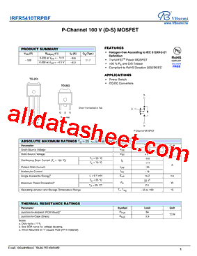 IRFR5410TRPBF型号图片