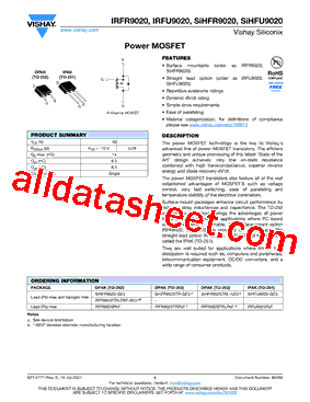 IRFR9020TRLPBFA型号图片