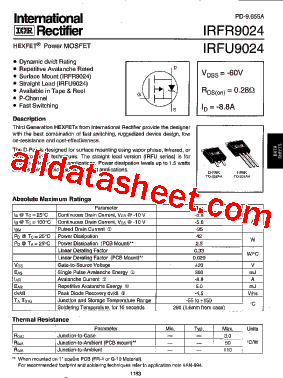 IRFR9024NTRLPBF型号图片