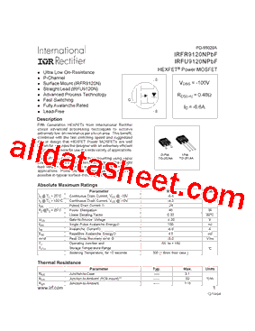 IRFR9120NPBF型号图片